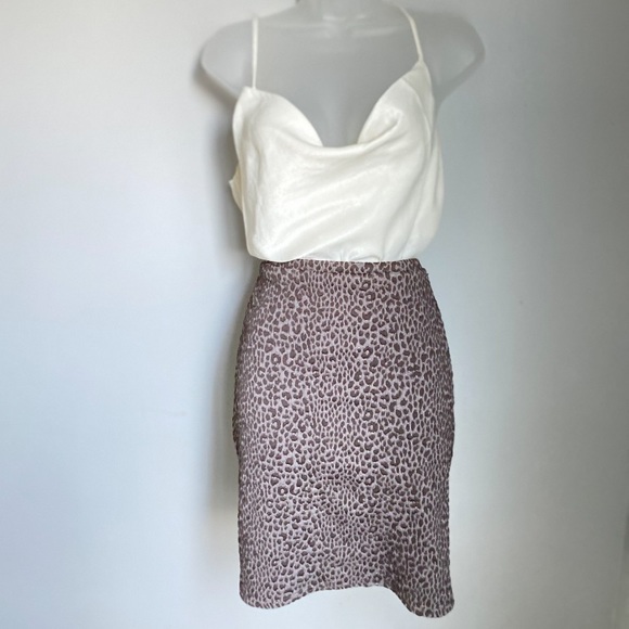 Mocha Cheetah Animal Print Elastic Pencil Skirt - Picture 1 of 6